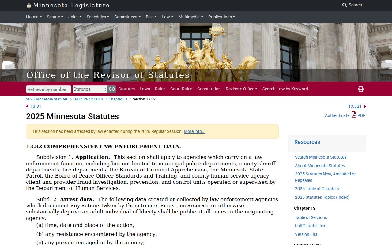 Freeborn County active warrant records law enforcement data statute