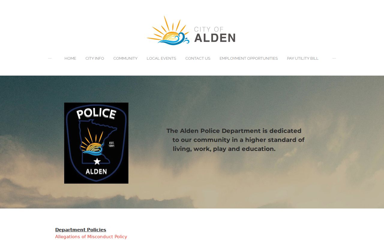 Alden warrant records police department page