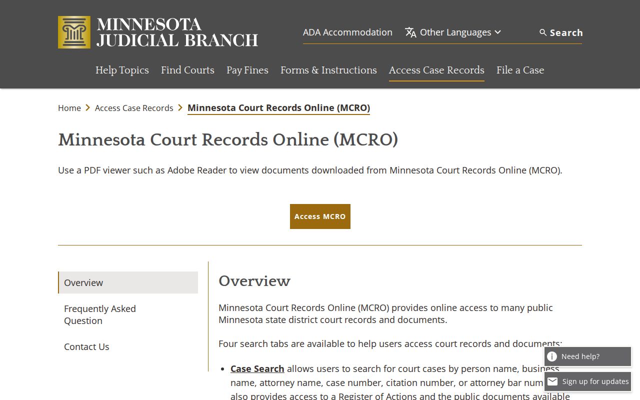 Freeborn County warrant records guidance on Minnesota Court Records Online limits